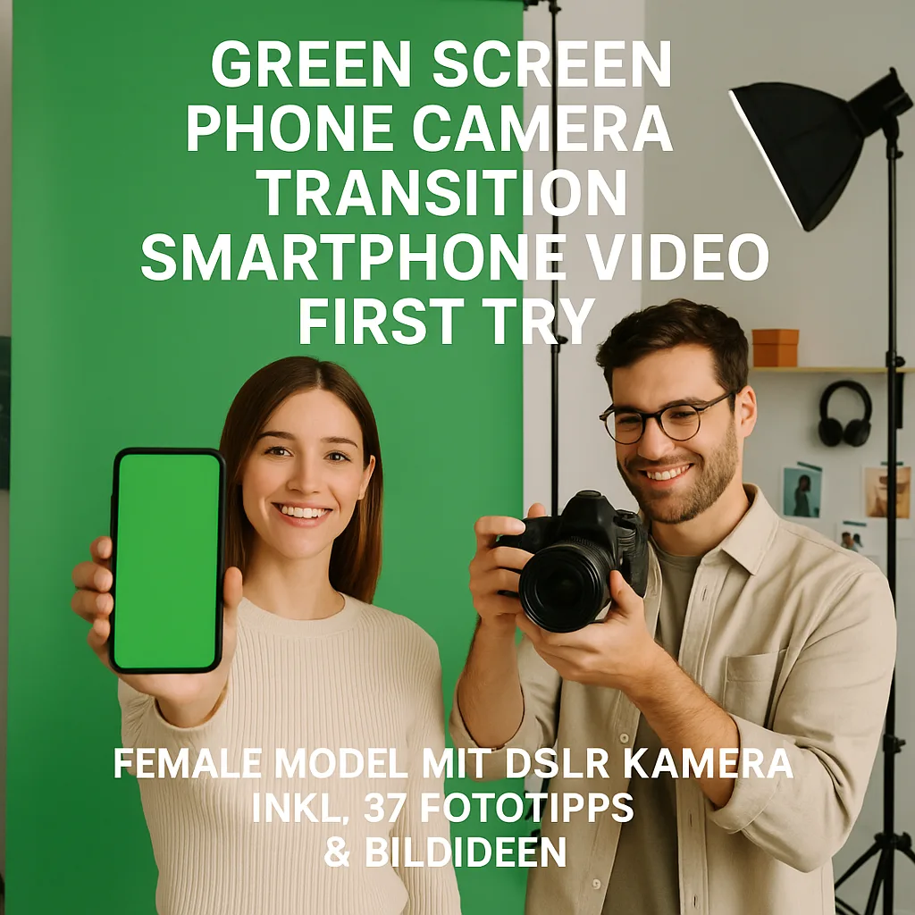Green Screen Phone Camera Transition Smartphone Video First Try Female Model mit DSLR Kamera inkl. 37 Fototipps und Bildideen