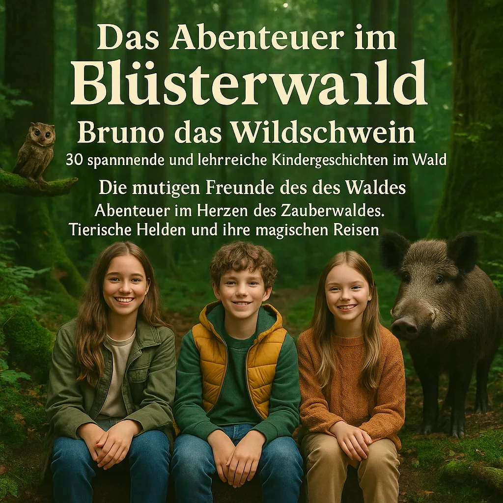 Das Abenteuer im Flüsterwald. Bruno das Wildschwein. 30 Spannende und lehrreiche Kindergeschichten im Wald. Die mutigen Freunde des Waldes. Abenteuer im Herzen des Zauberwaldes. Tierische Helden und ihre magischen Reisen. Das Abenteuer im Flüsterwald. Bruno das Wildschwein. 30 Spannende und lehrreiche Kindergeschichten im Wald. Die mutigen Freunde des Waldes. Abenteuer im Herzen des Zauberwaldes. Tierische Helden und ihre magischen Reisen.