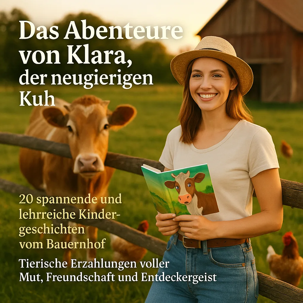 Das Abenteuer von Klara, der neugierigen Kuh. 20 Spannende und lehrreiche Kindergeschichten am Bauernhof. Tierische Geschichten voller Mut und Freundschaft. Erzählungen von Entdeckern und Freunden. Abenteuer und Freundschaften in der Tierwelt