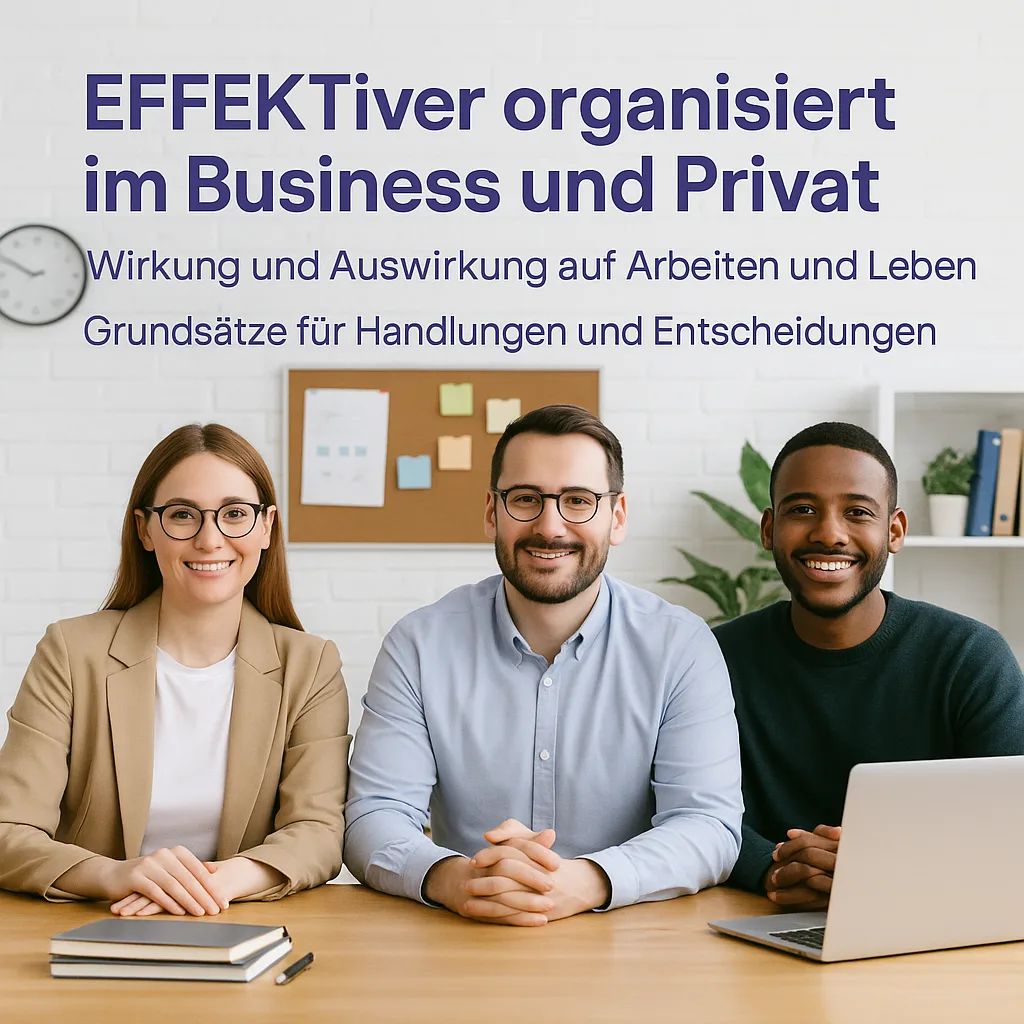 EFFEKTiver organisiert im Business und Privat. Wirkung und Auswirkung auf Arbeiten und Leben. Grundsätze und Grundlagen für Handlungen und Entscheidungen mit 7 Tage Startplan EFFEKTiver organisiert im Business und Privat. Wirkung und Auswirkung auf Arbeiten und Leben. Grundsätze für Handlungen und Entscheidungen.