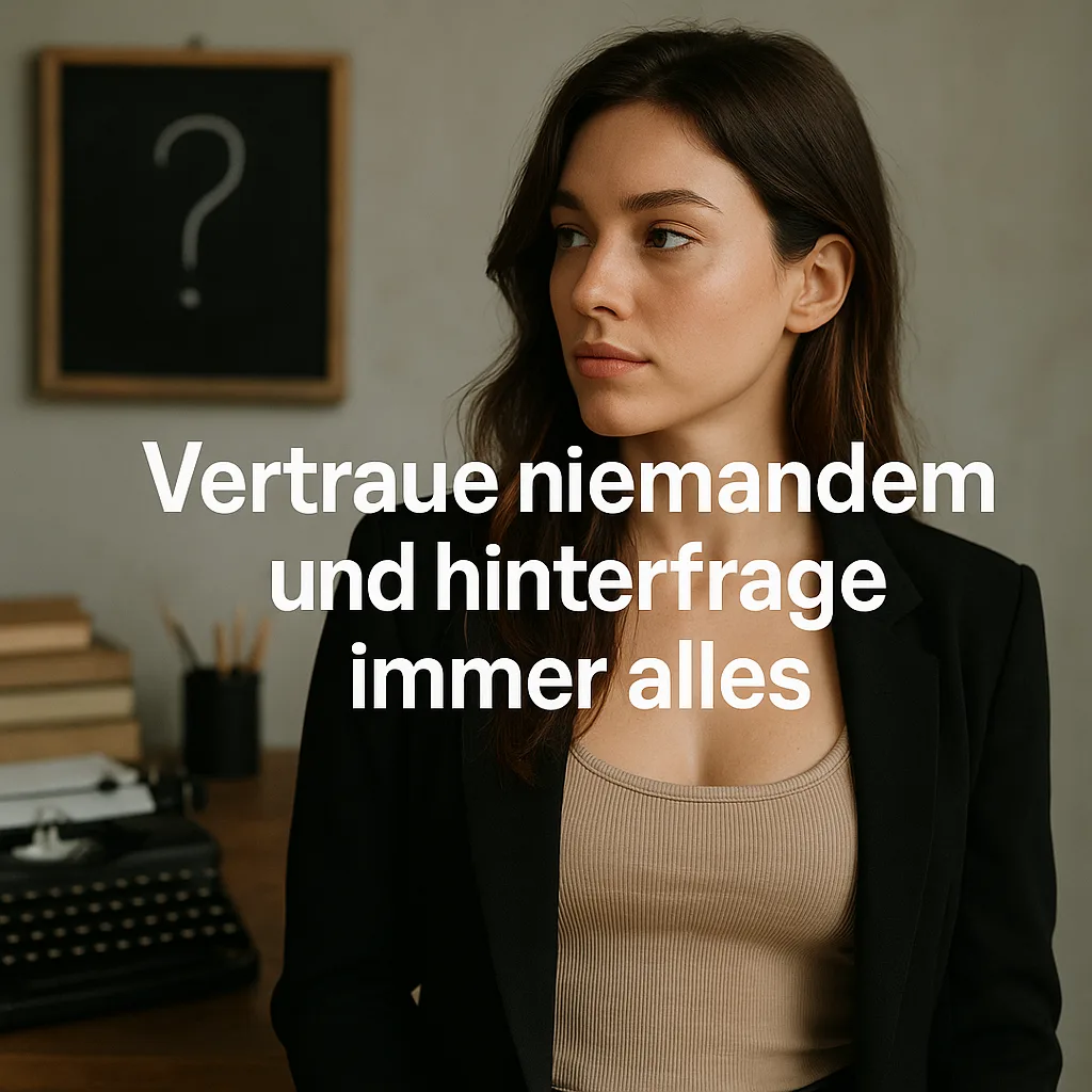Vertraue niemandem und hinterfrage immer alles