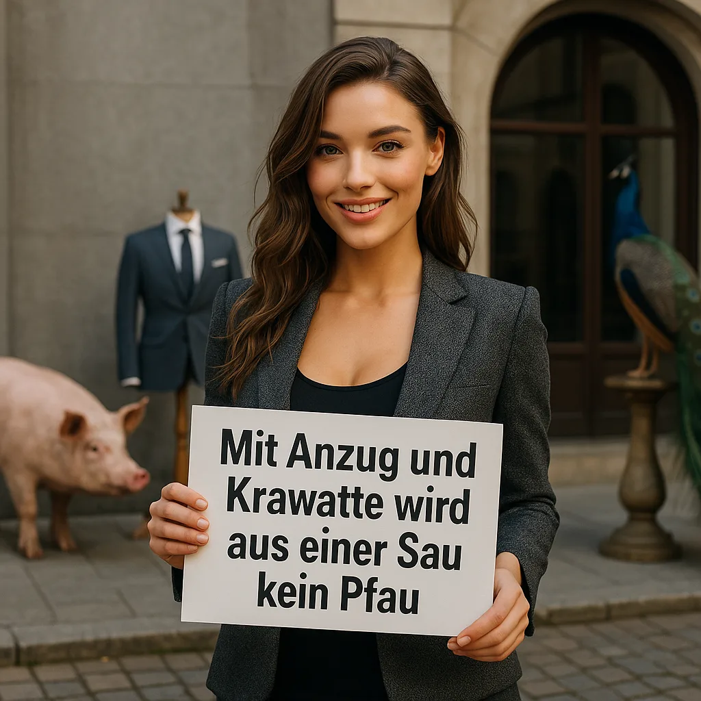 Mit Anzug und Krawatte wird aus einer Sau kein Pfau