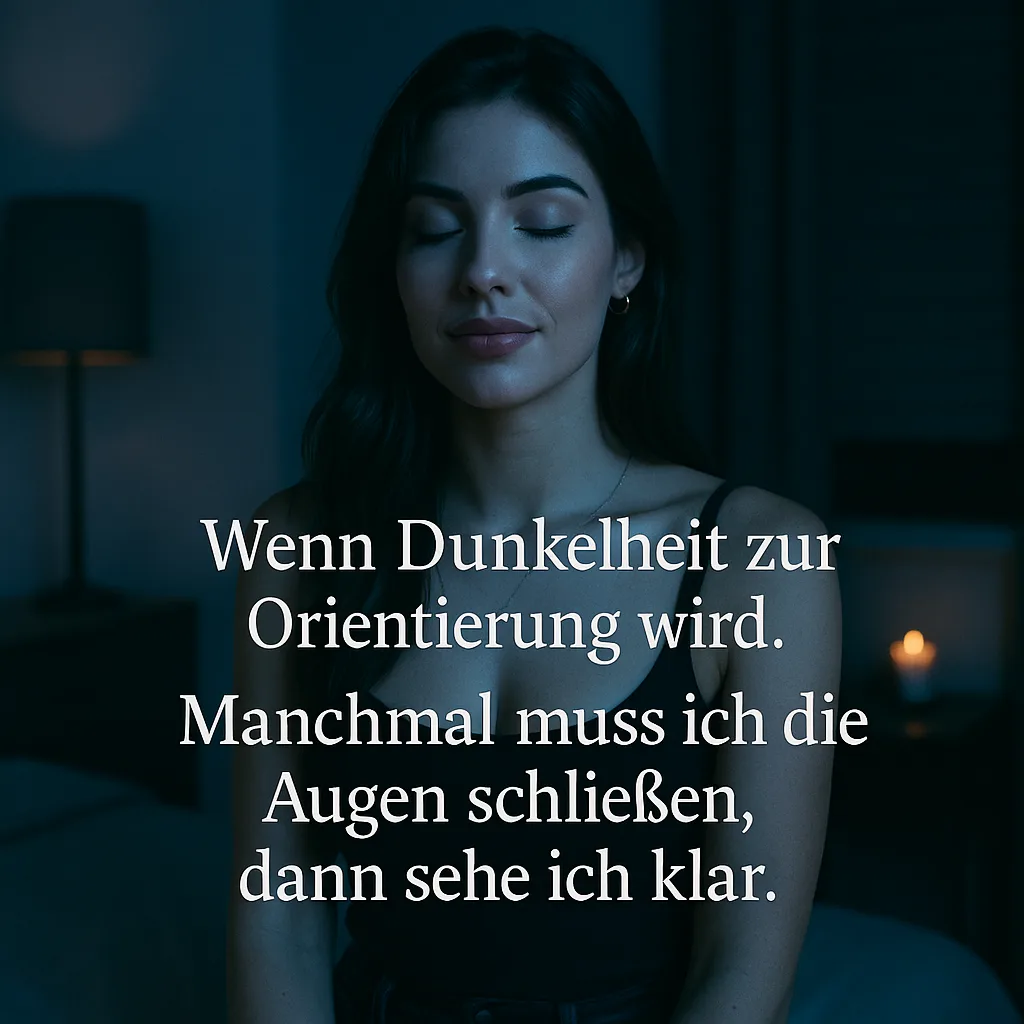 Wenn Dunkelheit zur Orientierung wird. Manchmal muss ich die Augen schließen, dann sehe ich klar