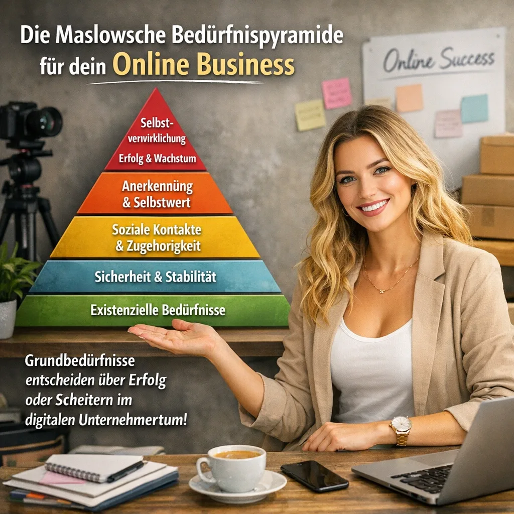 Die Maslowsche Bedürfnispyramide für dein Online Business. Wie menschliche Grundbedürfnisse über Erfolg oder Scheitern im digitalen Unternehmertum entscheiden.