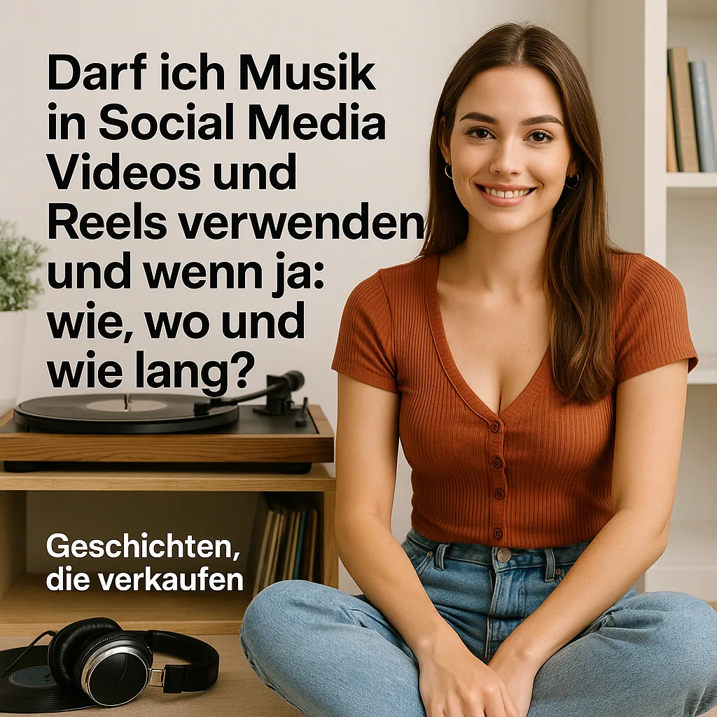 Darf ich Musik in Social Media Videos und Reels verwenden und wenn ja: wie, wo und wie lang? Geschichten, die verkaufen