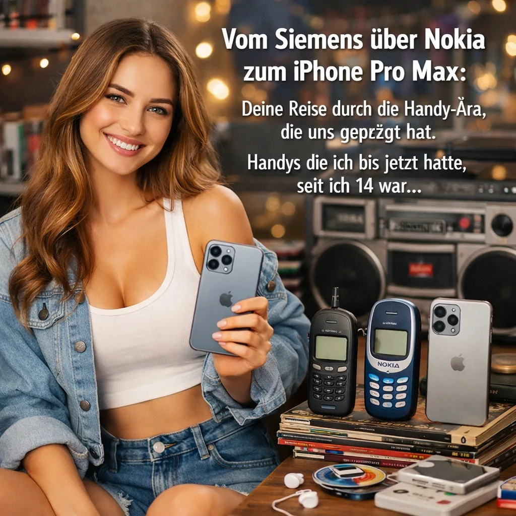Vom Siemens über Nokia zu zum iPhone Pro Max: Deine Reise durch die Handy-Ära, die uns geprägt hat. Handys die ich bis jetzt hatte, seit ich 14 war...