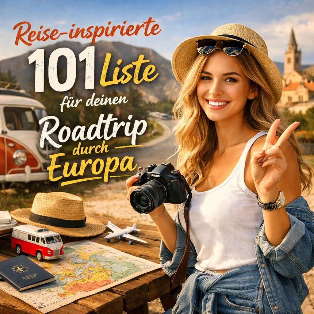 Reise-inspirierte 101 Liste für deinen Roadtrip durch Europa
