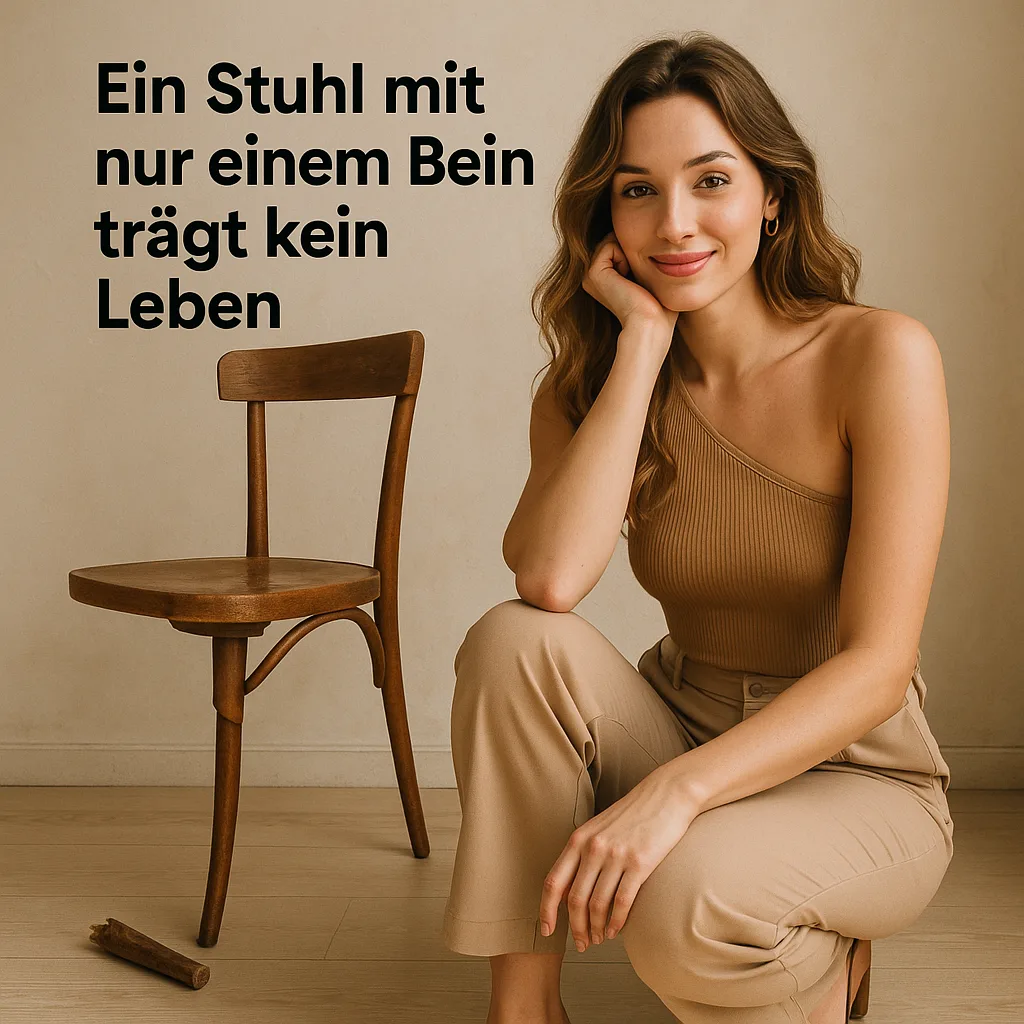 Ein Stuhl mit nur einem Bein trägt kein Leben