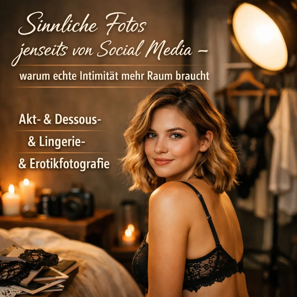 Sinnliche Fotos jenseits von Social Media – warum echte Intimität mehr Raum braucht. Akt- & Dessous- & Lingerie- & Erotikfotografie