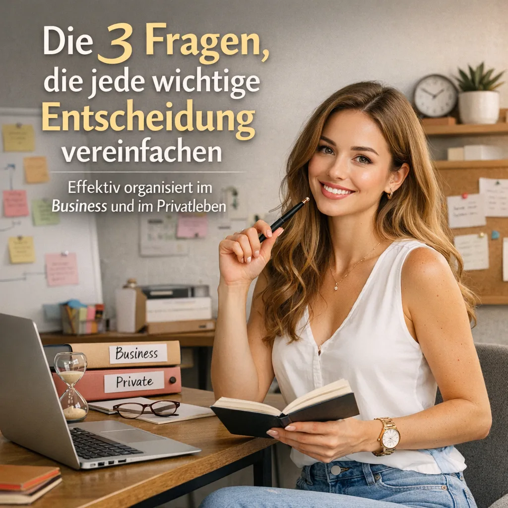 Die 3 Fragen, die jede wichtige Entscheidung vereinfachen. Effektiv organisiert im Business und im Privatleben