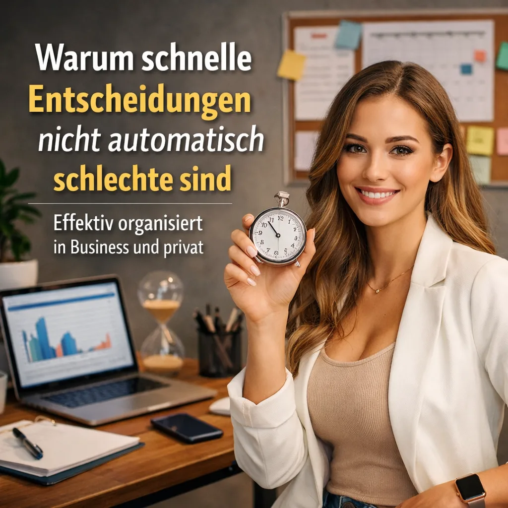 Warum schnelle Entscheidungen nicht automatisch schlechte sind. Effektiv organisiert in Business und privat