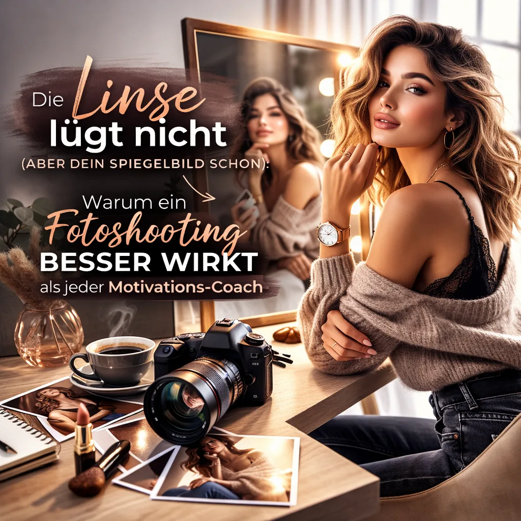 Die Linse lügt nicht (aber dein Spiegelbild schon): Warum ein Fotoshooting besser wirkt als jeder Motivations-Coach